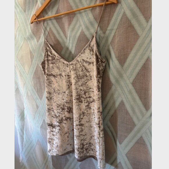 Silver/ Grey Velvet Mini Dress- Stretchy - Picture 3 of 5